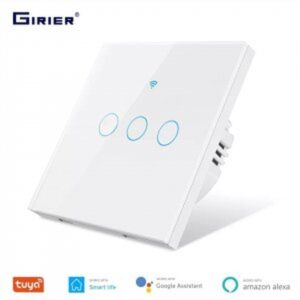 WiFi Pametni Ugradni Prekidač za Svetlo – 3 Tastera, Stakleni Panel