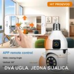 WiFi sijalica kamera sa dva objektiva — rotacija 320°, IP66, noćni mod