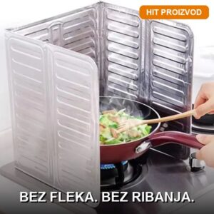 Aluminijumska zaštita od prskanja ulja – Sklopiva, 84x32 cm