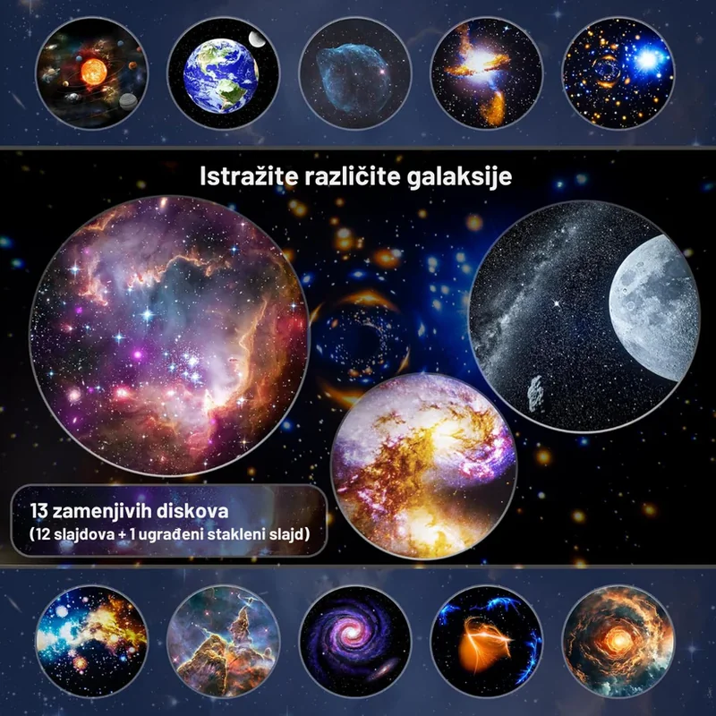projektor galaksija za dom — prednja strana