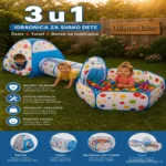 3u1 Šator + Tunel + Bazen za Loptice – PLAVI