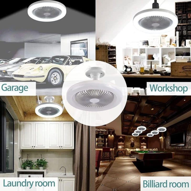 luster ventilator sa LED svetlom — prednja strana