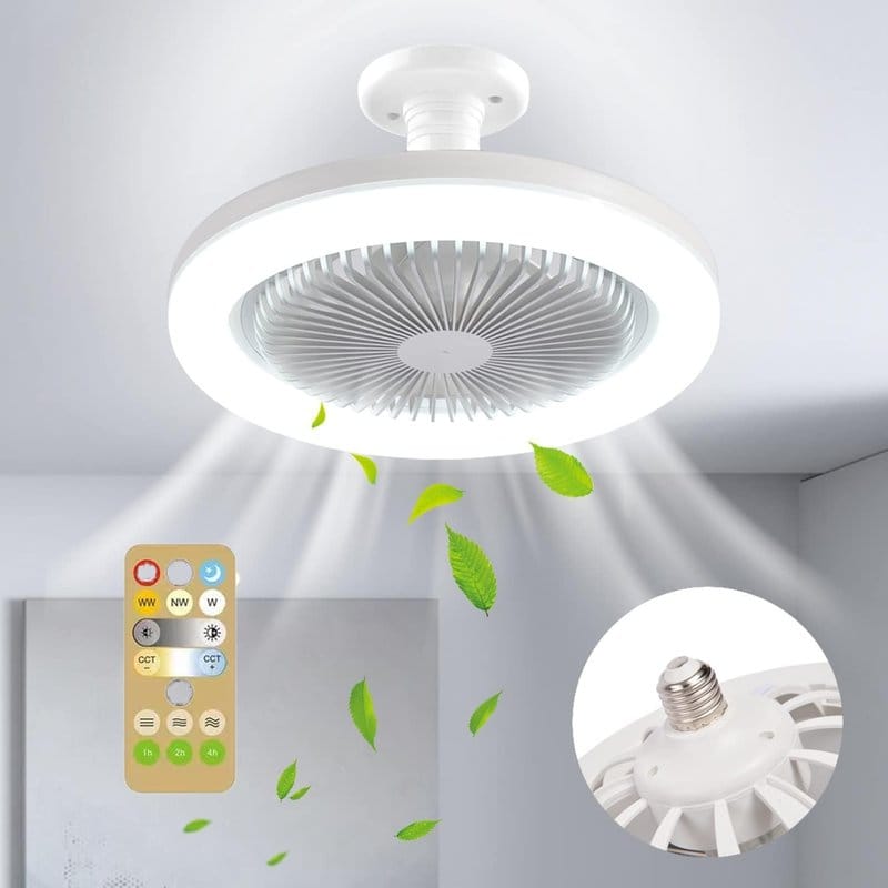 luster ventilator sa LED svetlom — u upotrebi