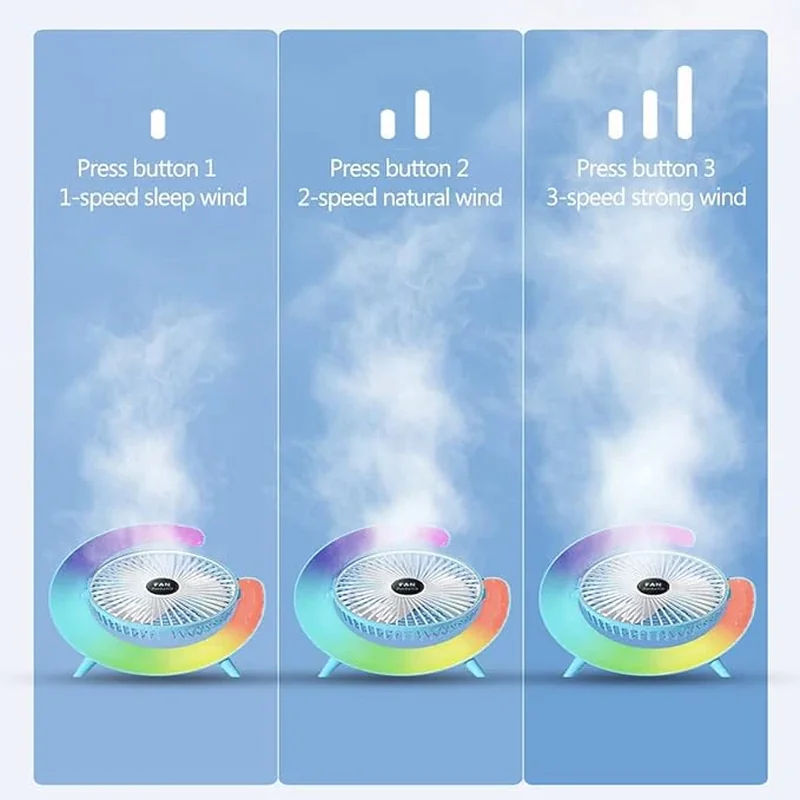 stoni ventilator sa svetlom — prednja strana