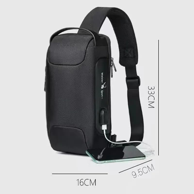 vodootporna torbica anti theft sa USB vodootporna torbica anti theft sa USB — prednja strana