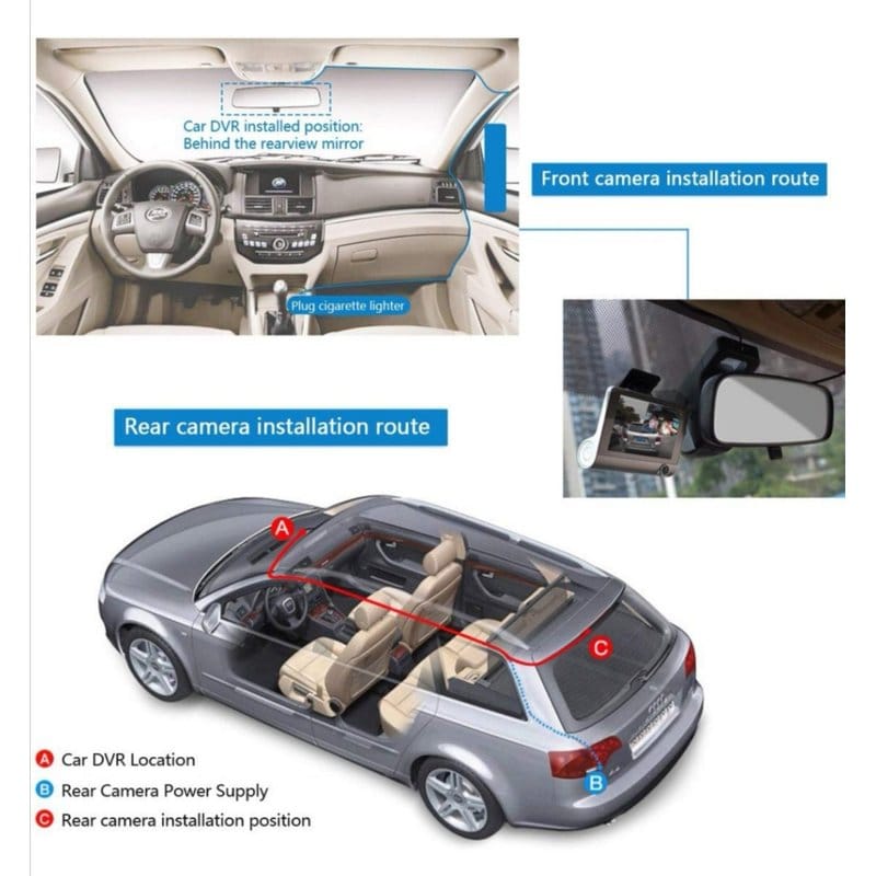 auto kamera 3 u 1 Full HD — prednja strana