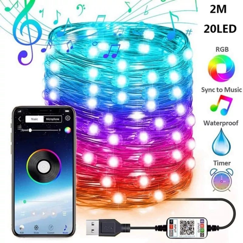 RGB lampice za jelku 10m RGB lampice za jelku 10m — pakovanje