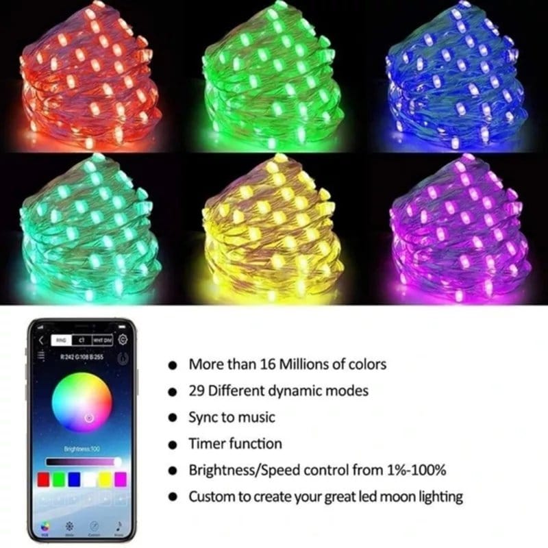 RGB lampice za jelku 10m RGB lampice za jelku 10m — detalji