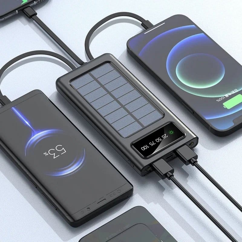 solarni punjač za telefon 20000mAh — prednja strana