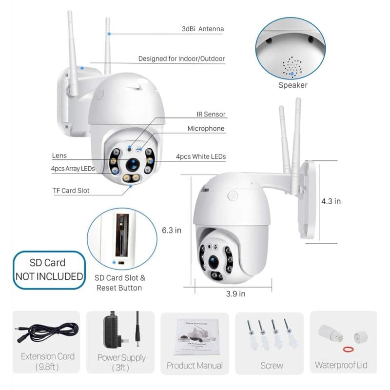 WiFi PTZ kamera spoljna 1080P WiFi PTZ kamera spoljna 1080P — prednja strana