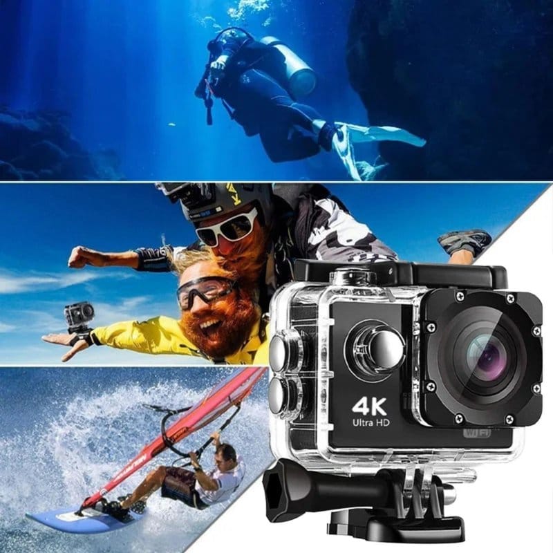 akciona kamera 4K WiFi — prednja strana