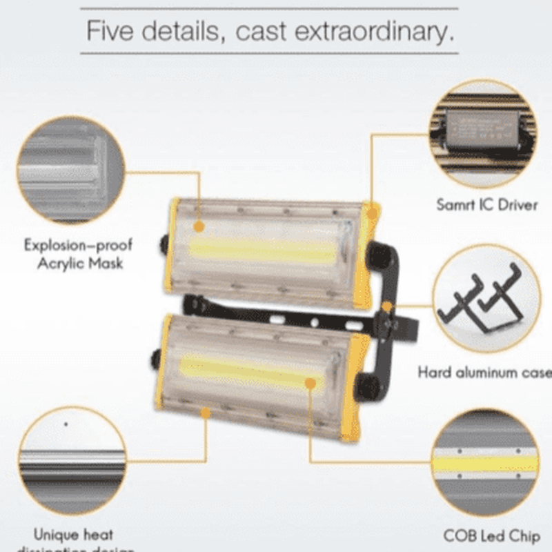 COB LED reflektor 100W — detalji