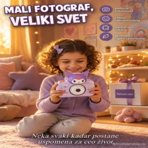 Dečiji digitalni fotoaparat Kuromi – ljubičasta kamera za male kreativce