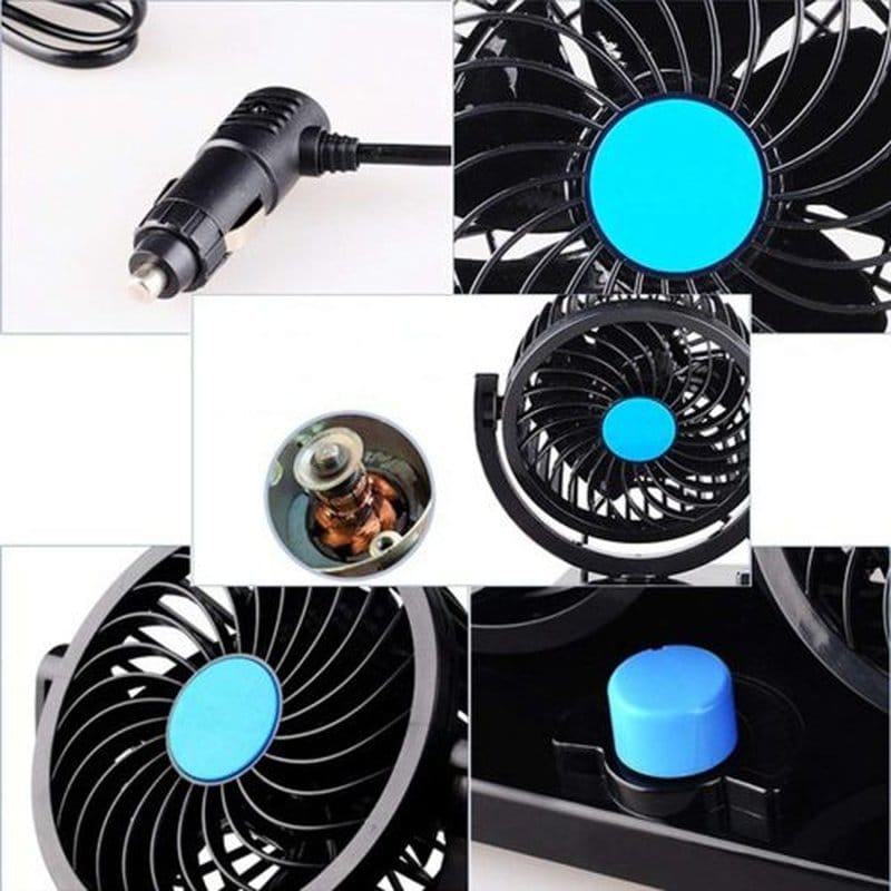 dupli ventilator za auto 12V — u upotrebi