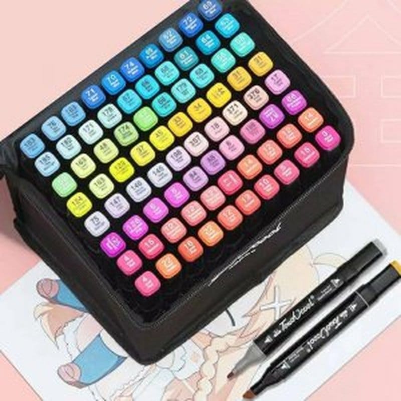 dvostrani flomasteri set 120 boja — u upotrebi
