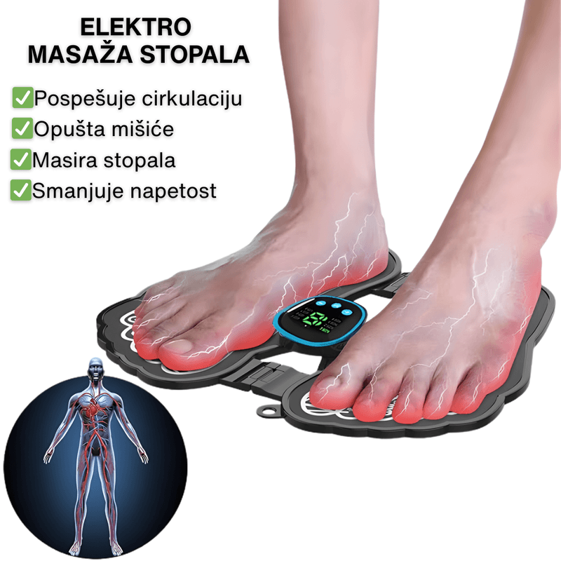 elektro masažer za stopala — u upotrebi