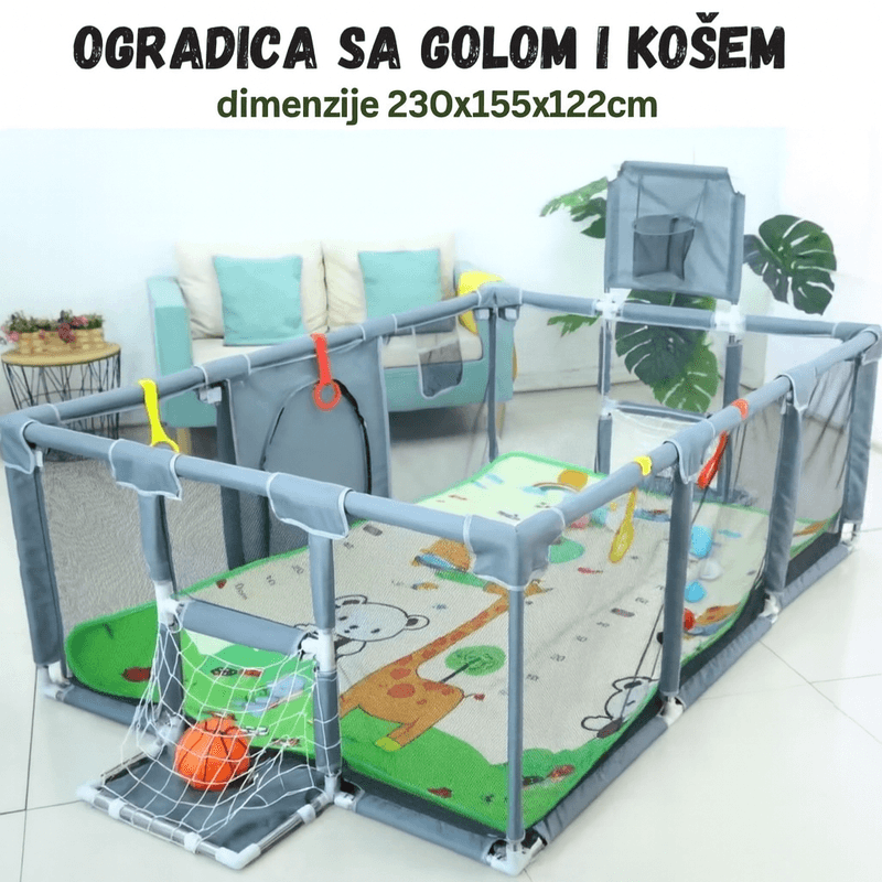 dečija sigurnosna ogradica za igru — u upotrebi