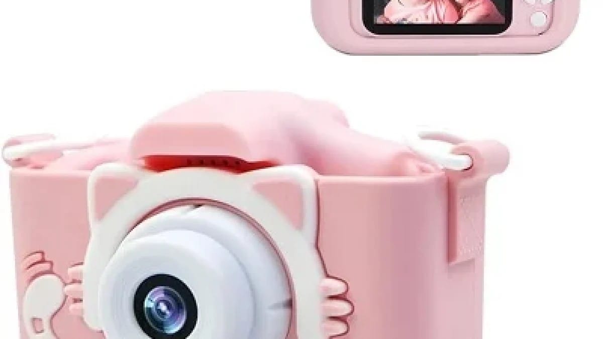 fotoaparat za decu roze — u upotrebi