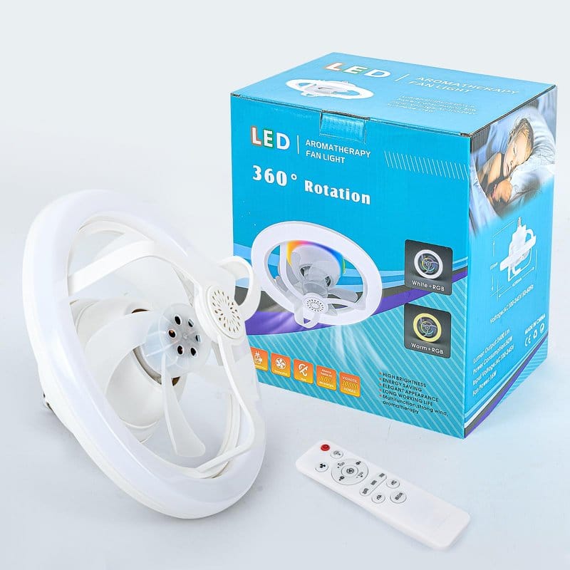 luster sa ventilatorom LED — detalji