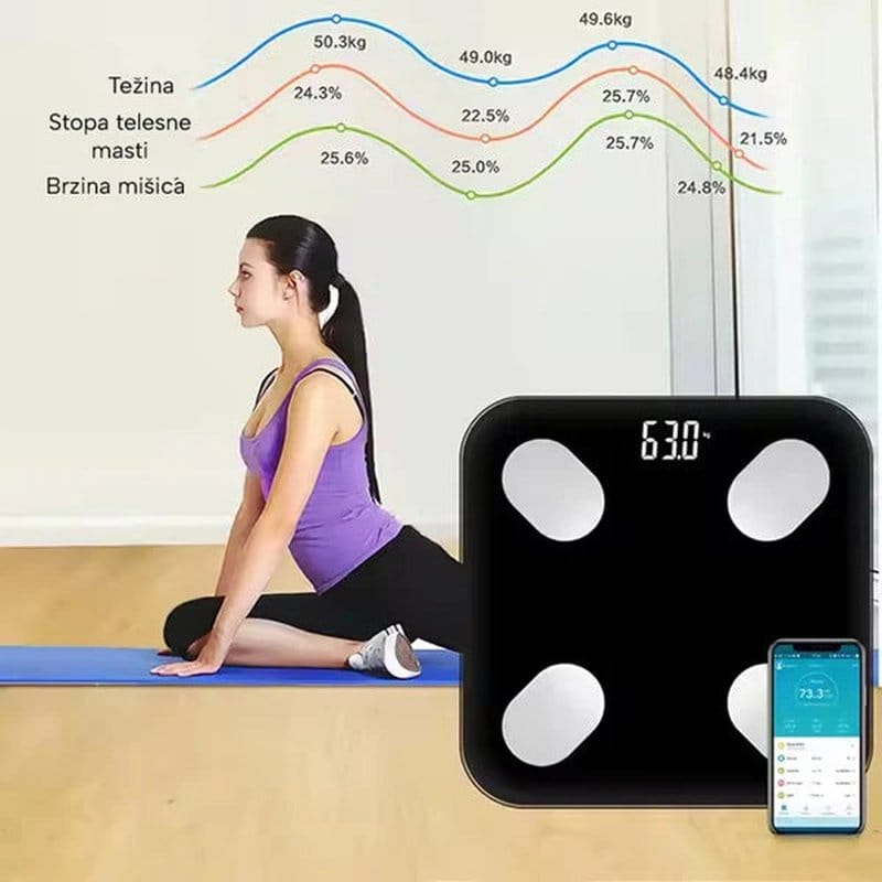 pametna digitalna vaga Bluetooth — u upotrebi