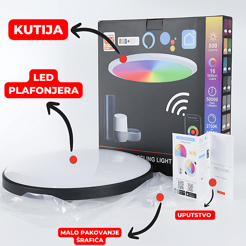 pametna LED plafonjera — prednja strana