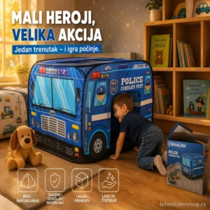 Pop-up Šator za Decu – Policijski Auto
