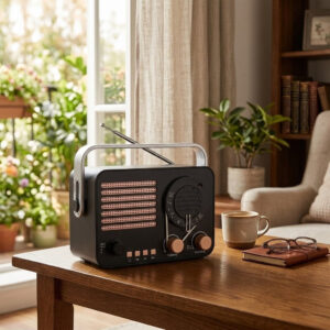 retro radio bluetooth zvučnik — pakovanje