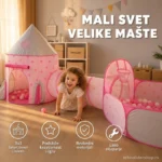 Roze 3 u 1 dečija igraonica – mali svet mašte u jednom setu