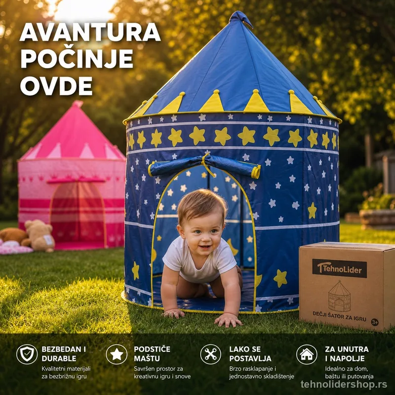 Šator za decu – Plavi/Crveni Šator za decu – Plavi/Crveni