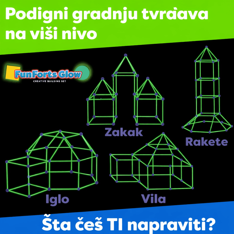 set za izgradnju dečijih tvrđava — detalji