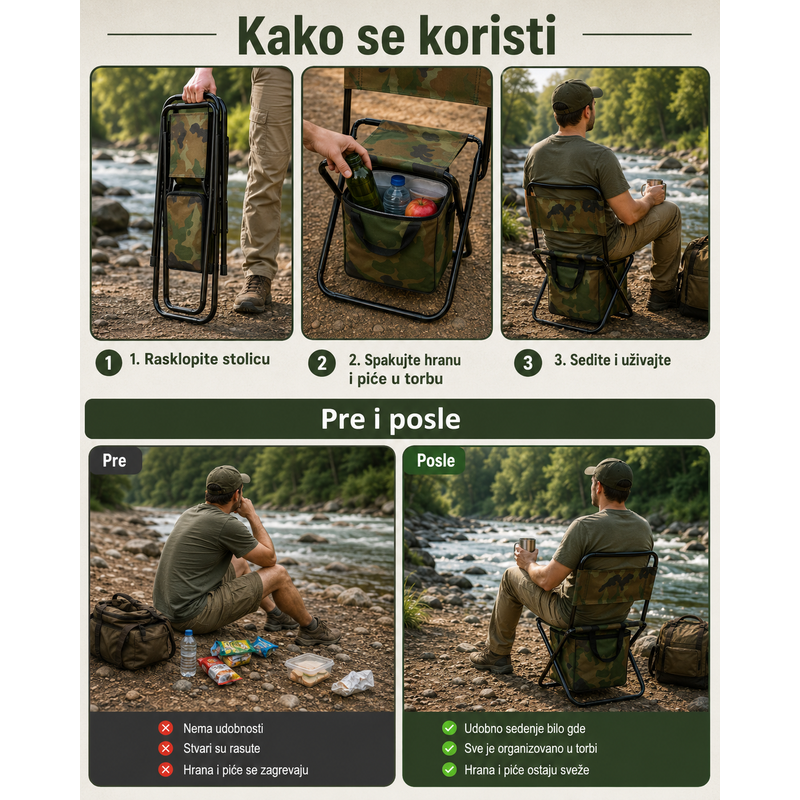 Sklopiva Stolica sa torbom sklopiva stolica sa torbom — detalji
