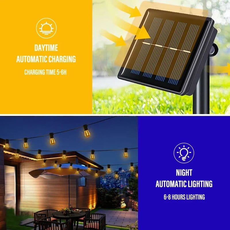 solarne lampe za dvorište — prednja strana