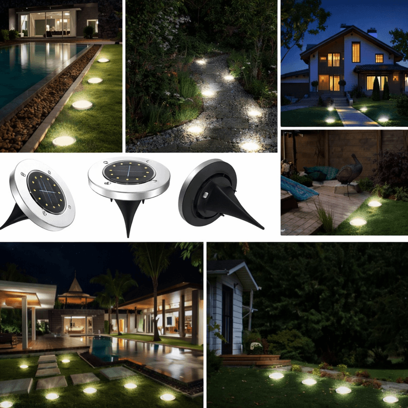 solarne LED lampe za baštu — u upotrebi