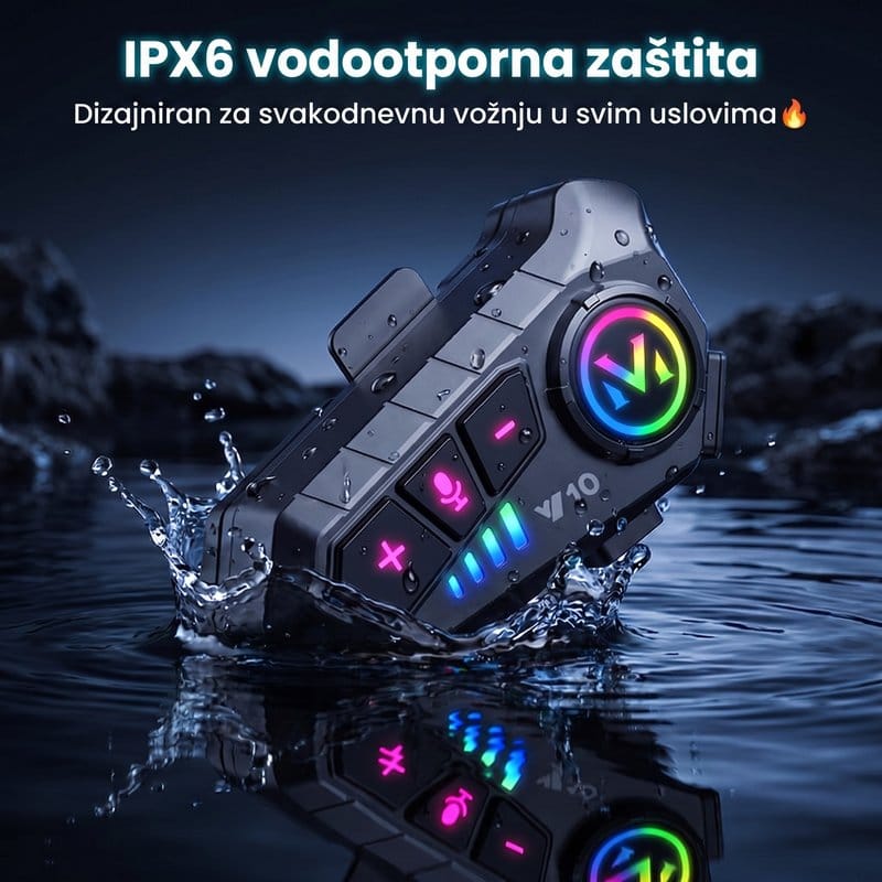 Bluetooth slušalica za kacigu — prednja strana