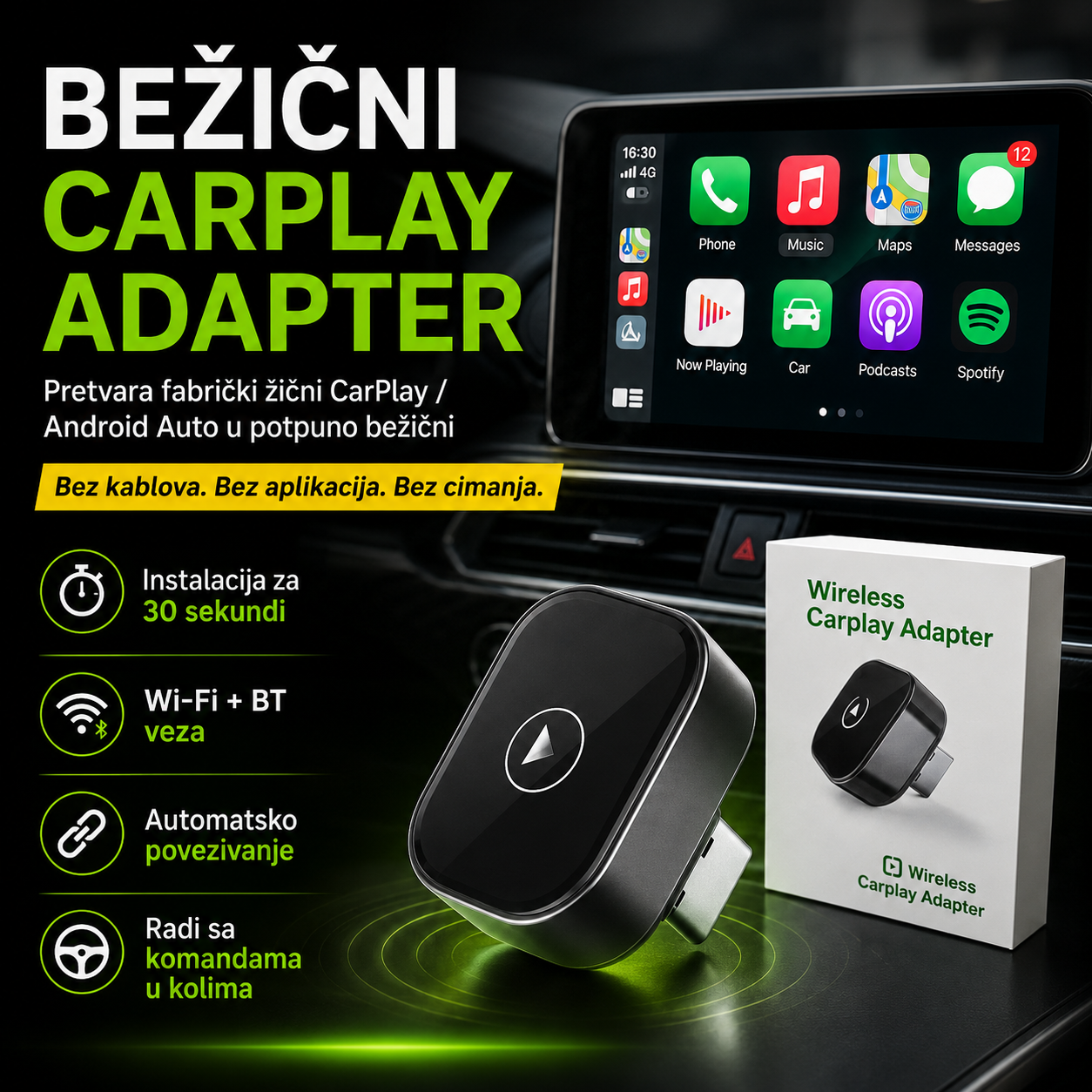 Wireless Apple Carplay & Android Auto Adapter Wireless Apple Carplay & Android Auto Adapter