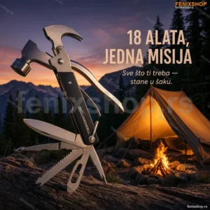 18 u 1 Multifunkcionalni Čekić — Komplet Alata za Kuću, Kampovanje i Radionicu