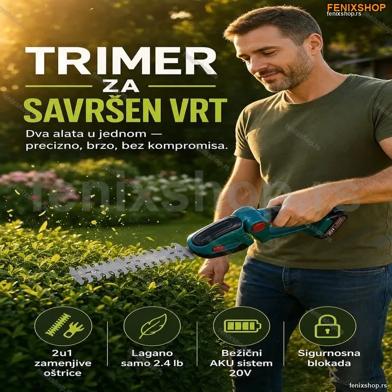 2u1 AKU TRIMER ZA TRAVU I ŽIVU OGRADU 2u1 AKU TRIMER ZA TRAVU I ŽIVU OGRADU