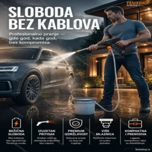 AKU PERAČ POD VISOKIM PRITISKOM SA 2 BATERIJE