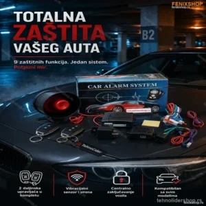 Alarm za Auto – Kompletna Oprema za Montažu sa Daljinskim Upravljačem