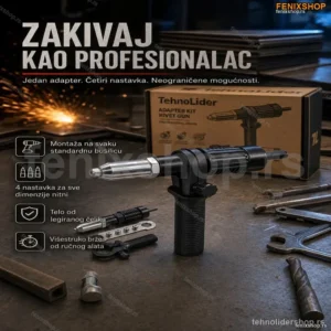 Alat za Pop Nitne – Adapter za Bušilicu sa 4 Nastavka
