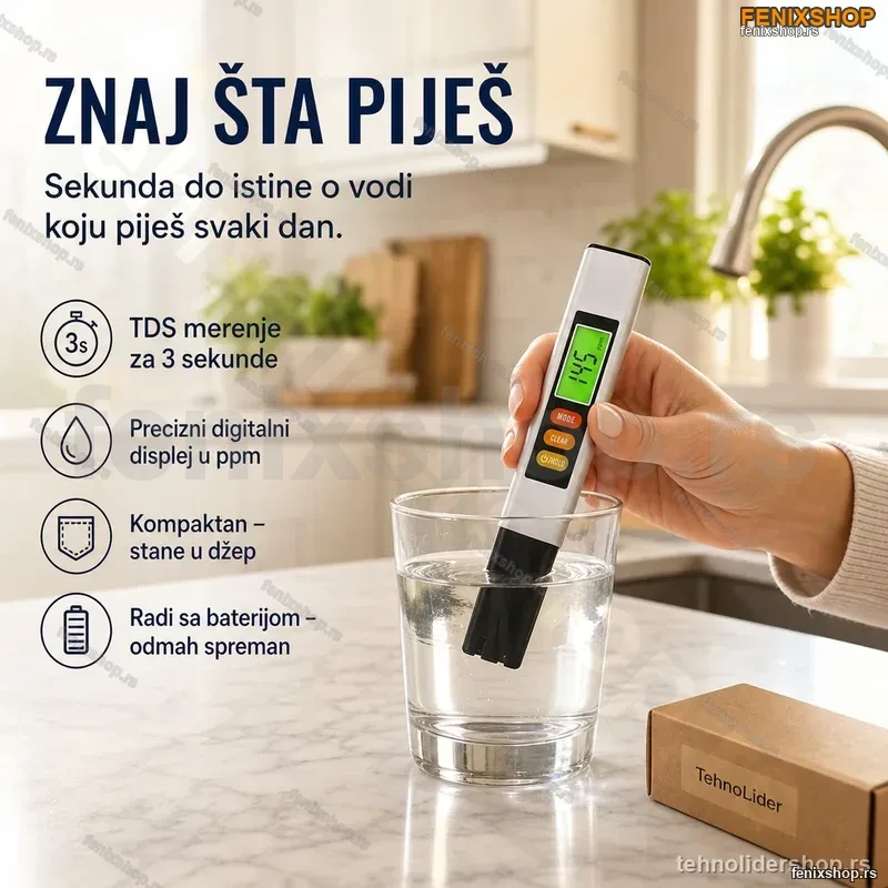 AquaGuard Merač Čistoće Vode – TDS Tester za Domaćinstvo AquaGuard Merač Čistoće Vode – TDS Tester za Domaćinstvo