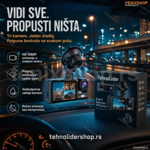 Auto kamera sa 3 kamere DVR za auto 3u1 Black Box