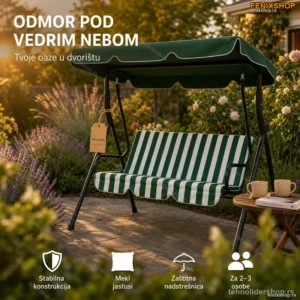 Baštenska Ljuljaška Trosed Gardenia – Udobnost za Dvoje ili Troje