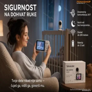 Bebi Monitor sa Kamerom, Termometrom i Dvosmernom Komunikacijom
