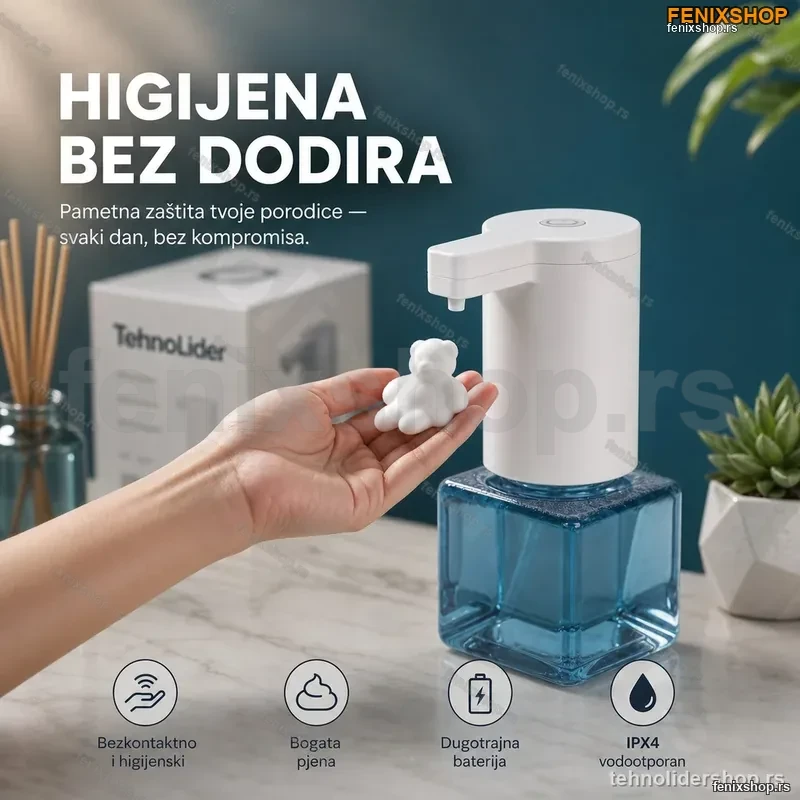 Beskontaktni Dozator Tečnog Sapuna sa Senzorom – Hands-Free, 260ml Beskontaktni Dozator Tečnog Sapuna sa Senzorom – Hands-Free, 260ml