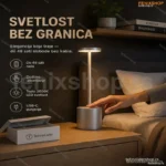 Bežična LED Stona Lampa sa Touch Kontrolom – Siva, 5000mAh