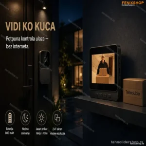 Bežični video interfon bez Wi-Fi veze (1080P, noćni vid)