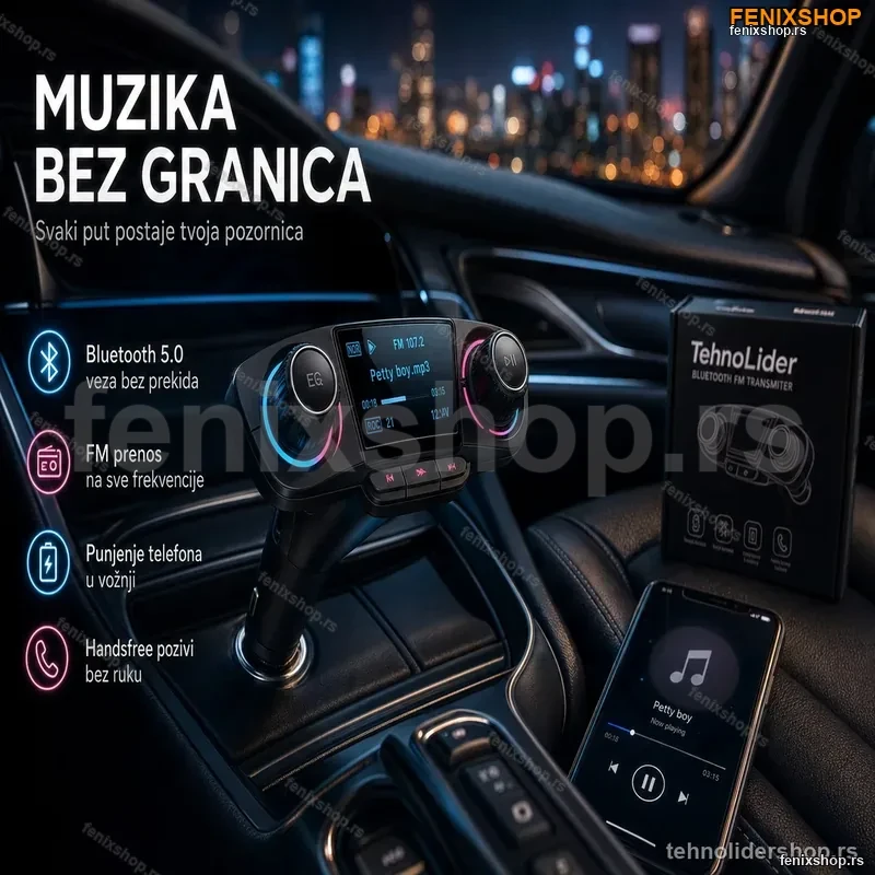 Bluetooth fm transmiter za auto Bluetooth fm transmiter za auto