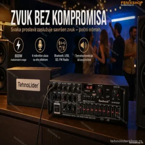 Bluetooth Pojačalo sa Mikrofonom AV-MP326BT – 800W, FM Radio, USB, SD