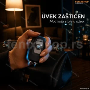 BMW Ključ Elektrošoker za Samoodbranu – Mini Džepni Uređaj sa Sirenom i LED